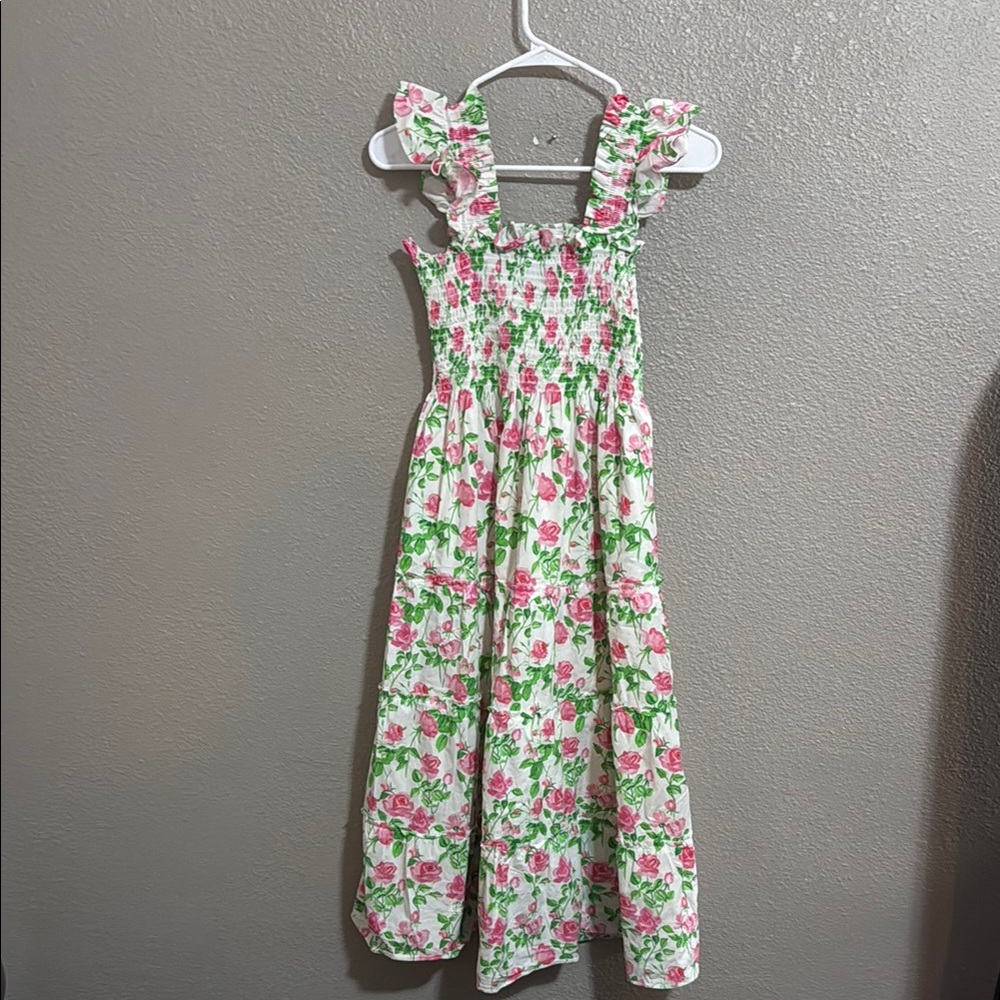 Hill House Floral Dress - Pink and Green